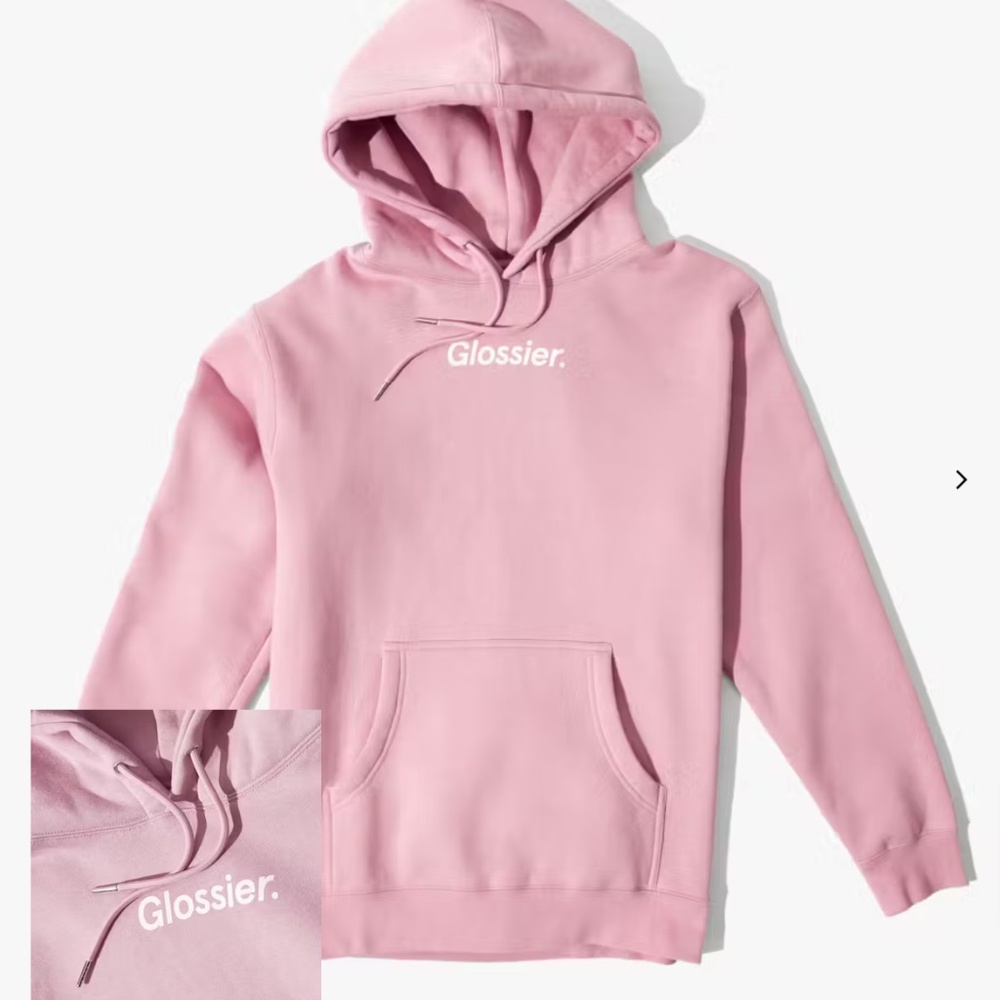 Glossier original pink hoodie